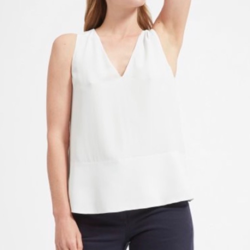Everlane Double-Lined Silk V-Neck Tank